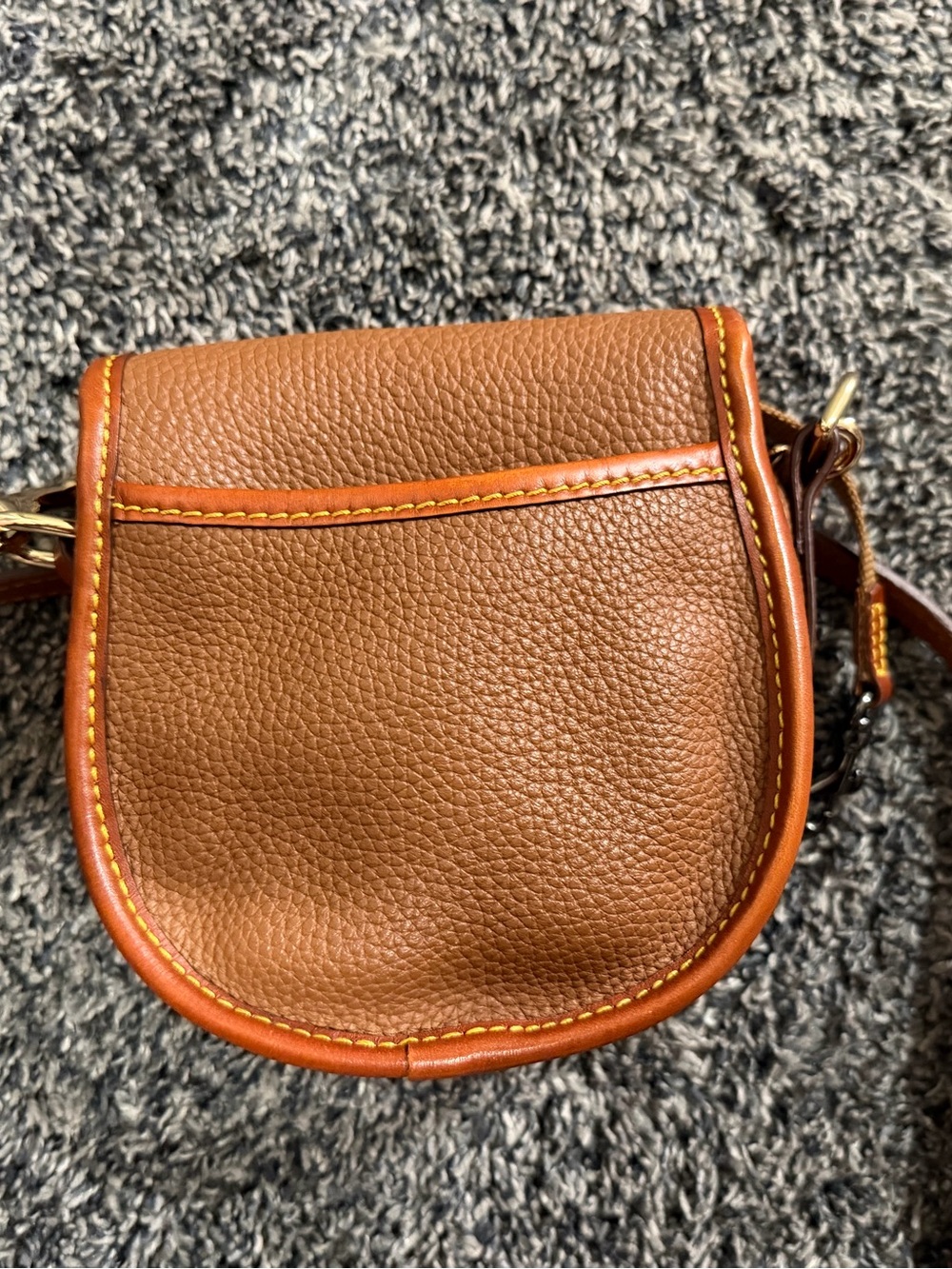 Dooney & Bourke Chestnut Brown Leather Saddle Crossbody - Picture 5 of 6